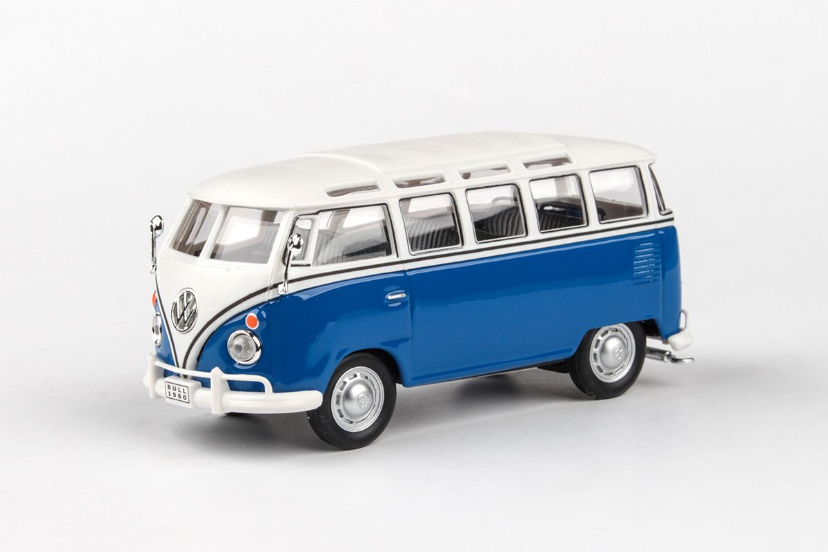 Kovový model Volkswagen Samba bus - modrá