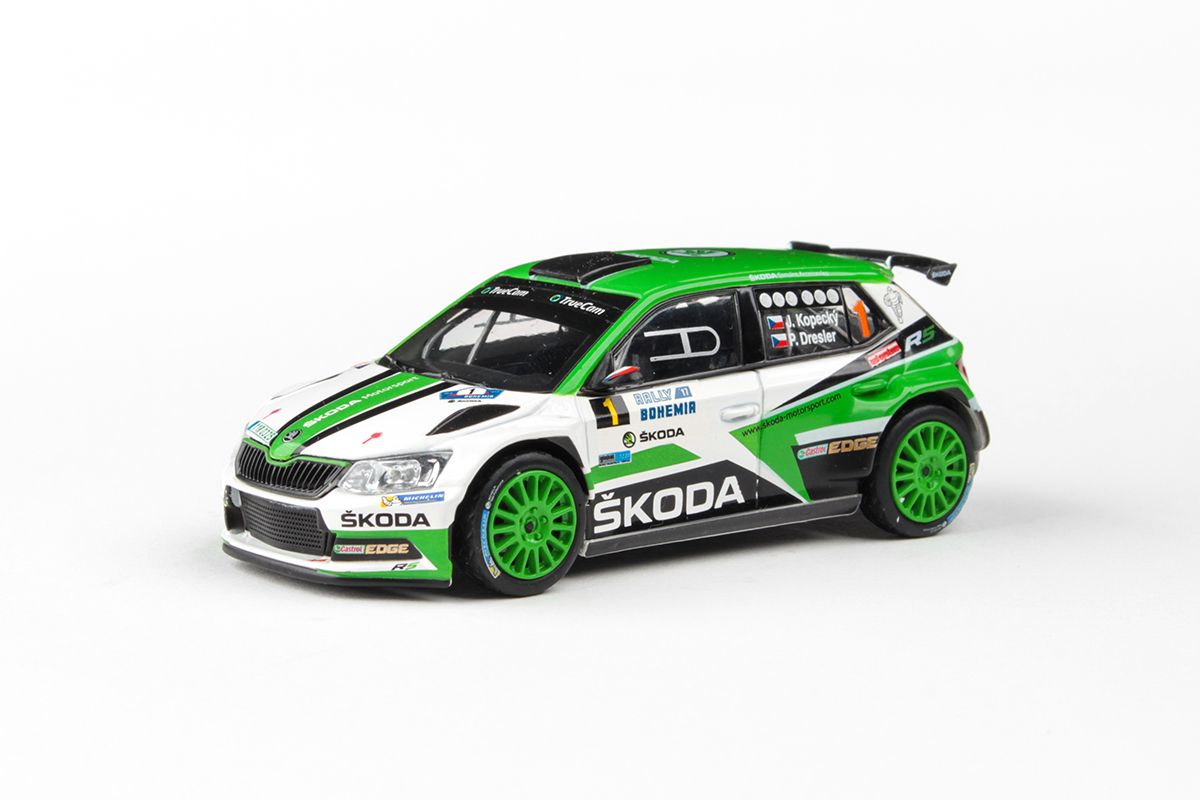 Kovový model Škoda Fabia III R5 - pohled zepředu