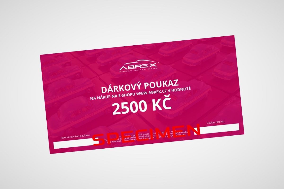 Dárkový poukaz Abrex v hodnotě 2500 Kč