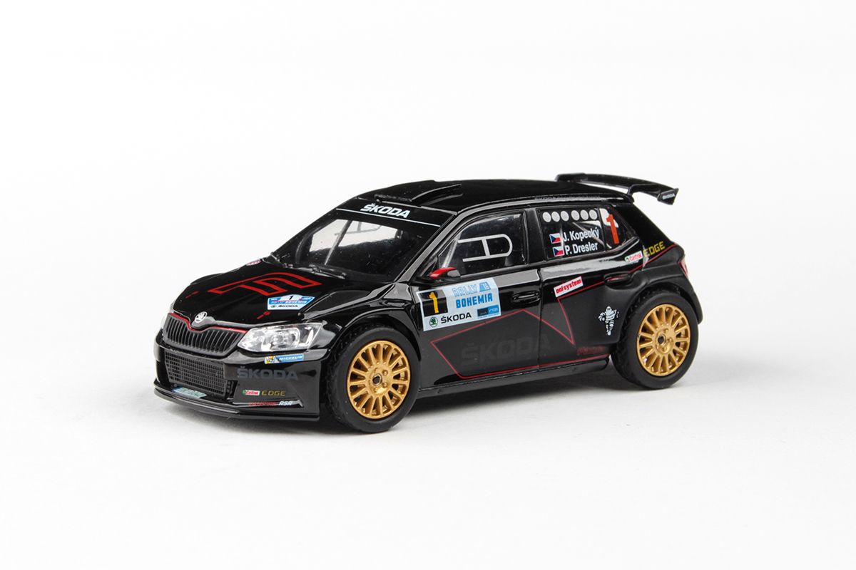 Kovový model auta Škoda Fabia III R5 - pohled zepředu
