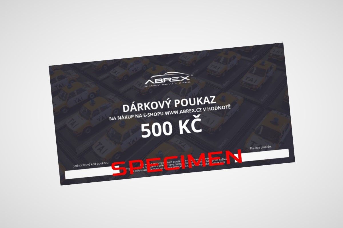 Dárkový poukaz Abrex v hodnotě 500 Kč