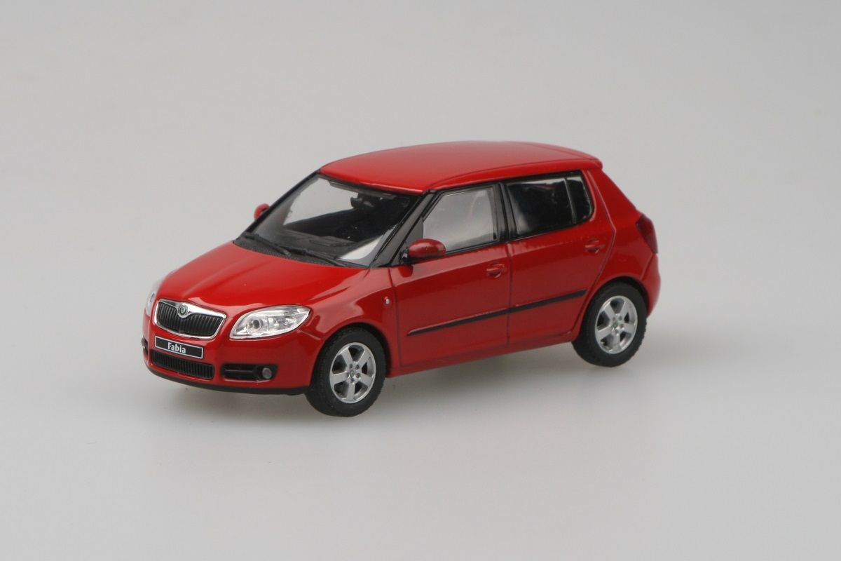 Kovový model Škoda Fabia II - červená corrida uni