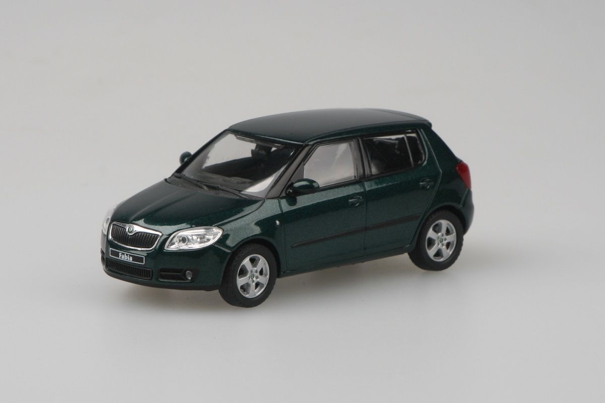 Kovový model Škoda Fabia II - zelená amazonian metalíza
