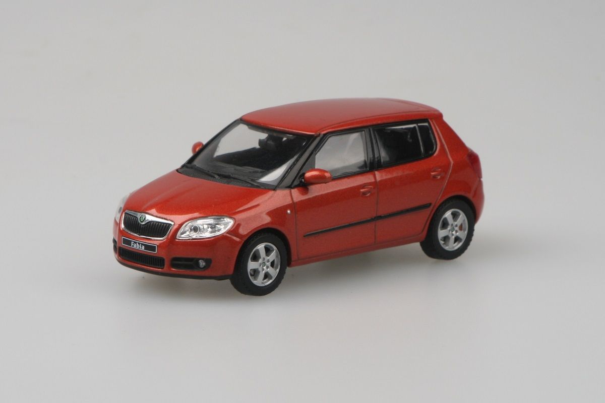 Kovový model Škoda Fabia II - oranžová tangerine metalíza