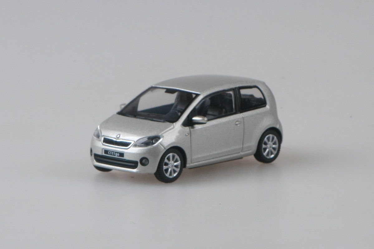 Kovový model Škoda Citigo - stříbrná leaf metalíza