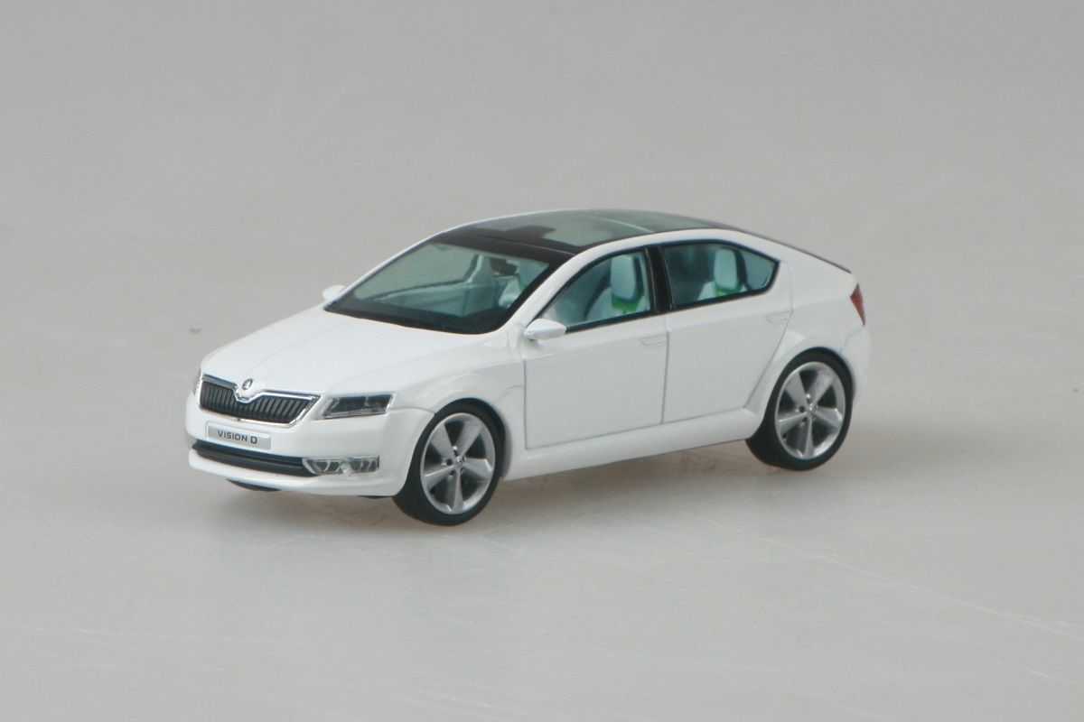 Kovový model Škoda Vision D concept - bílá candi uni